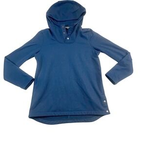 The North Face Women Fleece Hoodie Blue Snap Neck Pullover Size M Gorpcore